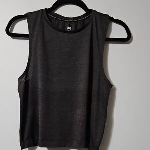 H&M Training Charcoal Sleeveless Muscle Tee Tank Top Size S